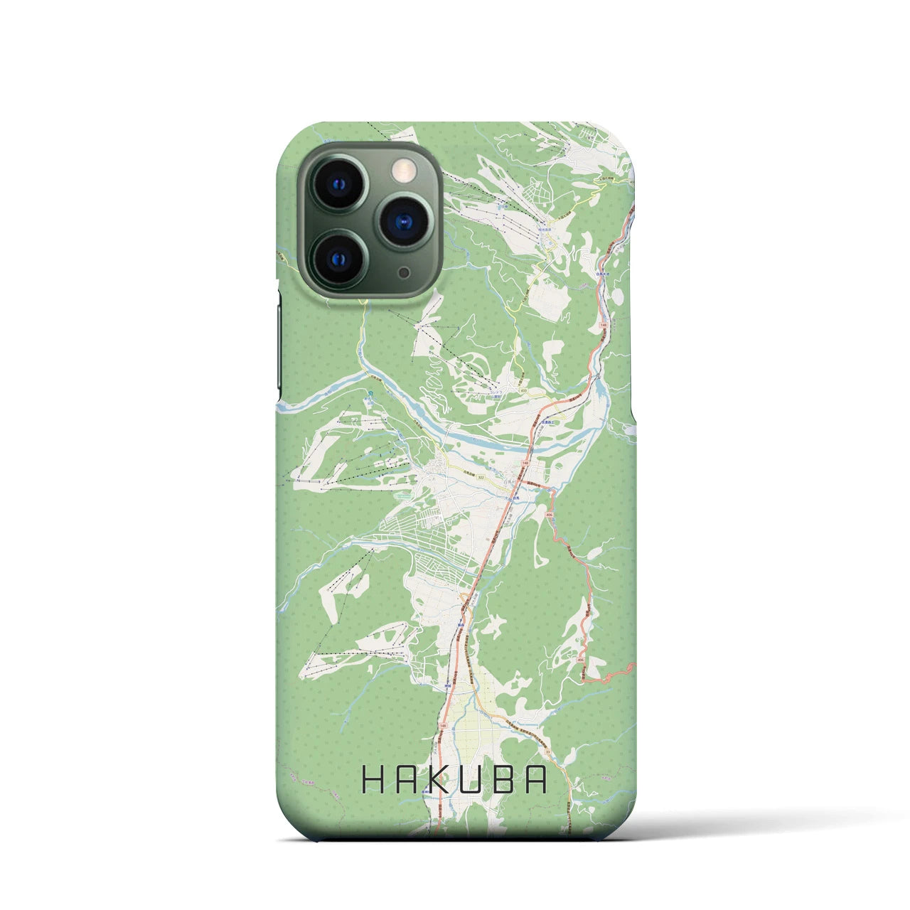 【白馬(長野県)】地図柄iPhoneケース(バックカバータイプ)