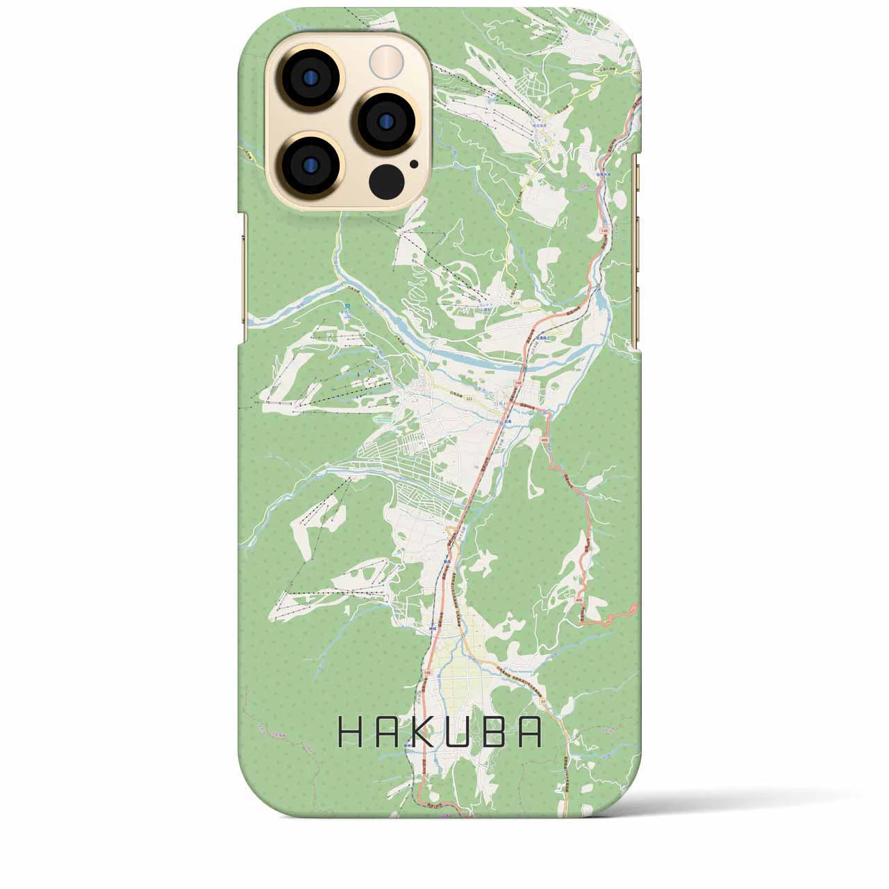 【白馬(長野県)】地図柄iPhoneケース(バックカバータイプ)