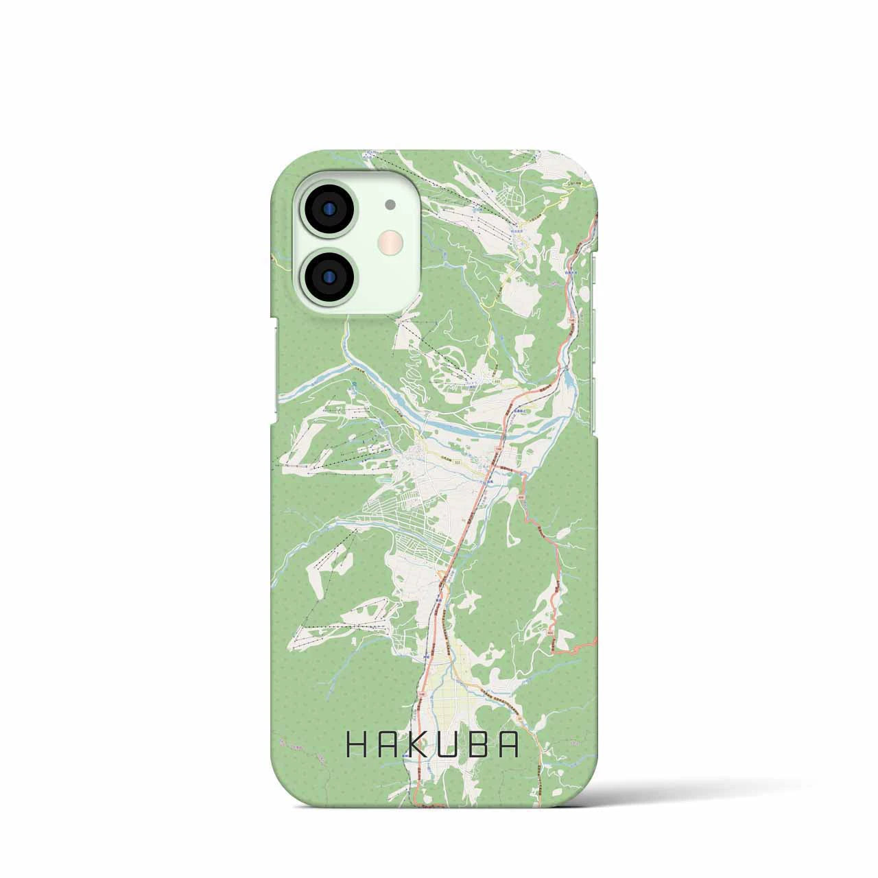 【白馬(長野県)】地図柄iPhoneケース(バックカバータイプ)