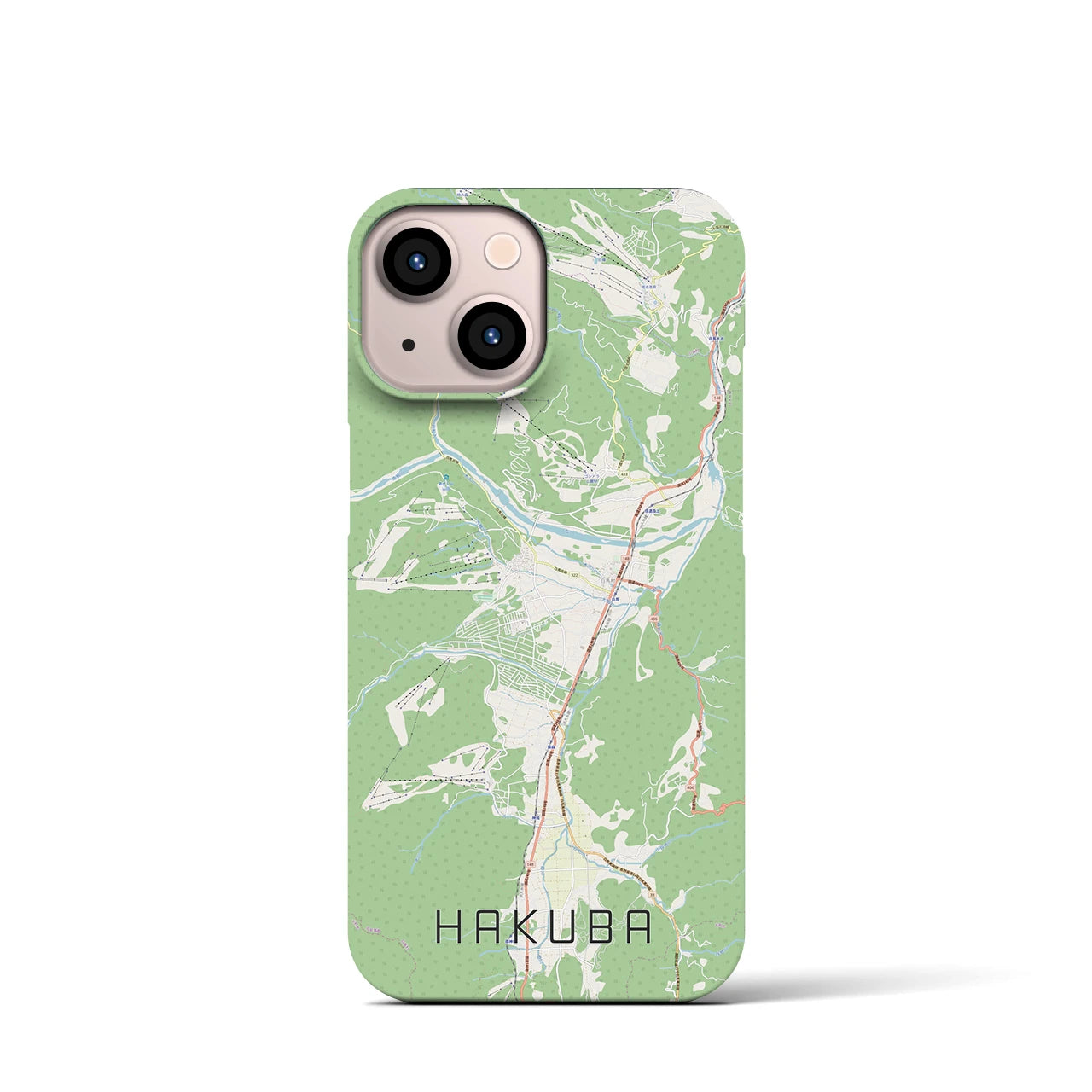 【白馬(長野県)】地図柄iPhoneケース(バックカバータイプ)