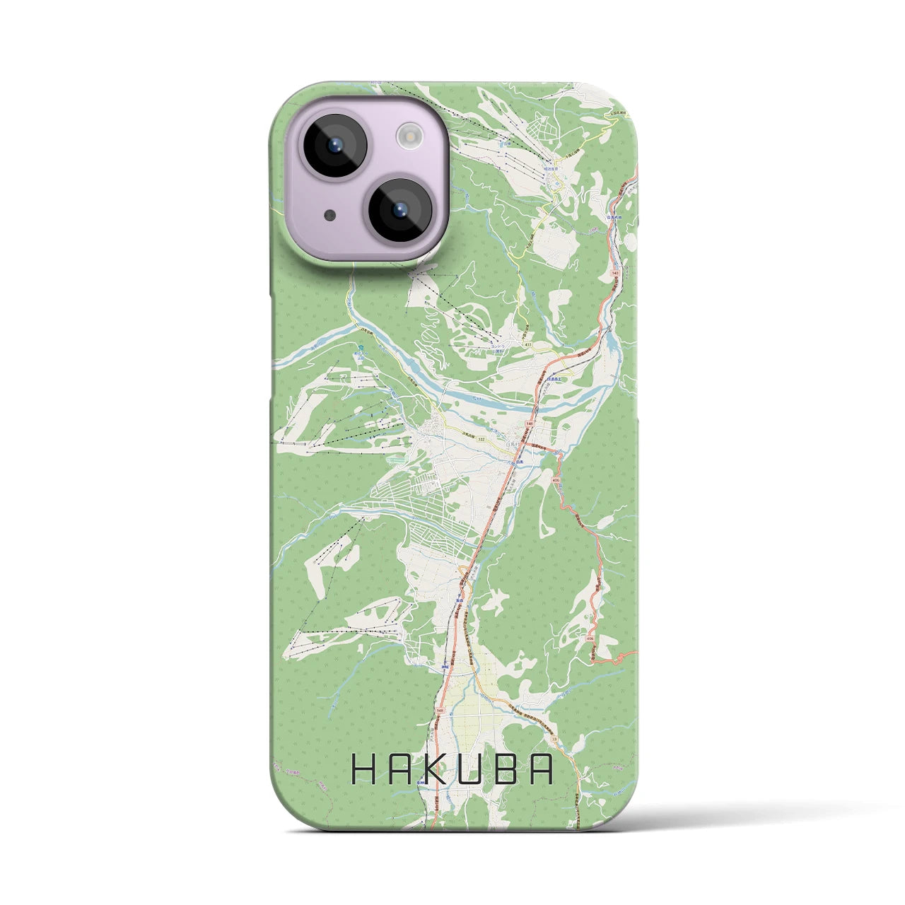 【白馬(長野県)】地図柄iPhoneケース(バックカバータイプ)