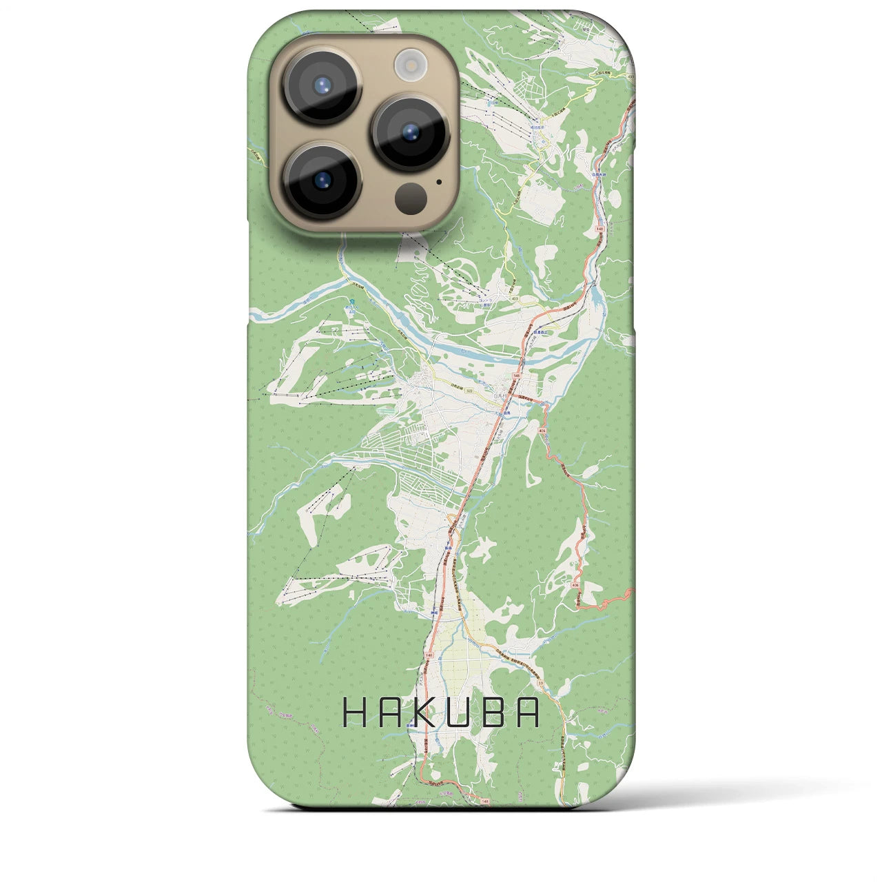 【白馬(長野県)】地図柄iPhoneケース(バックカバータイプ)