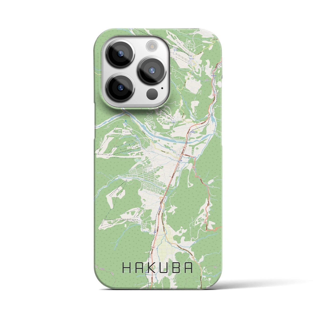 【白馬(長野県)】地図柄iPhoneケース(バックカバータイプ)