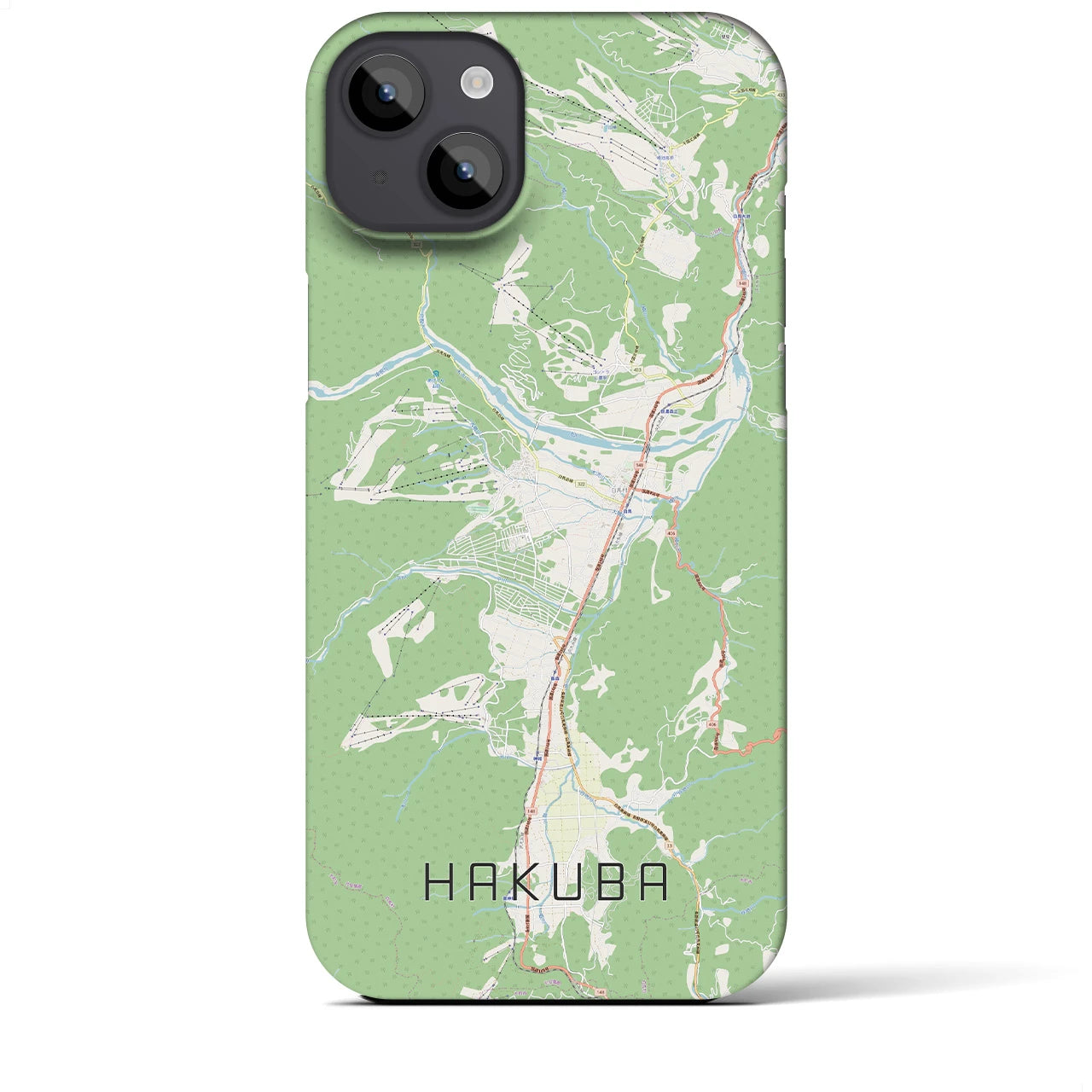 【白馬(長野県)】地図柄iPhoneケース(バックカバータイプ)
