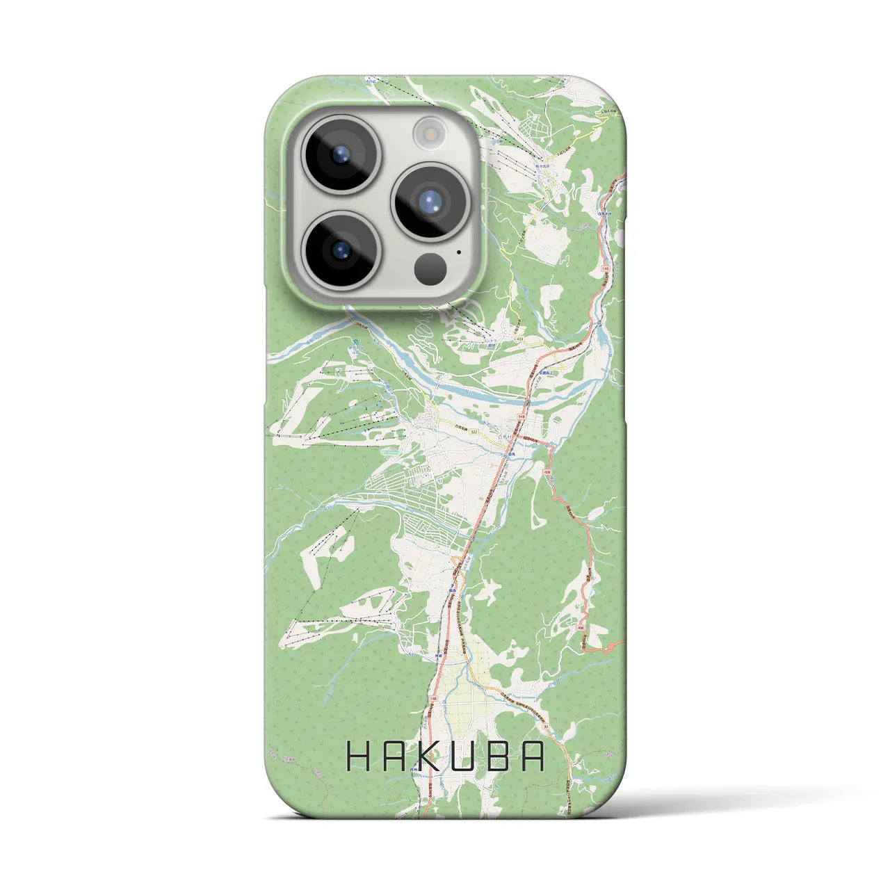 【白馬(長野県)】地図柄iPhoneケース(バックカバータイプ)