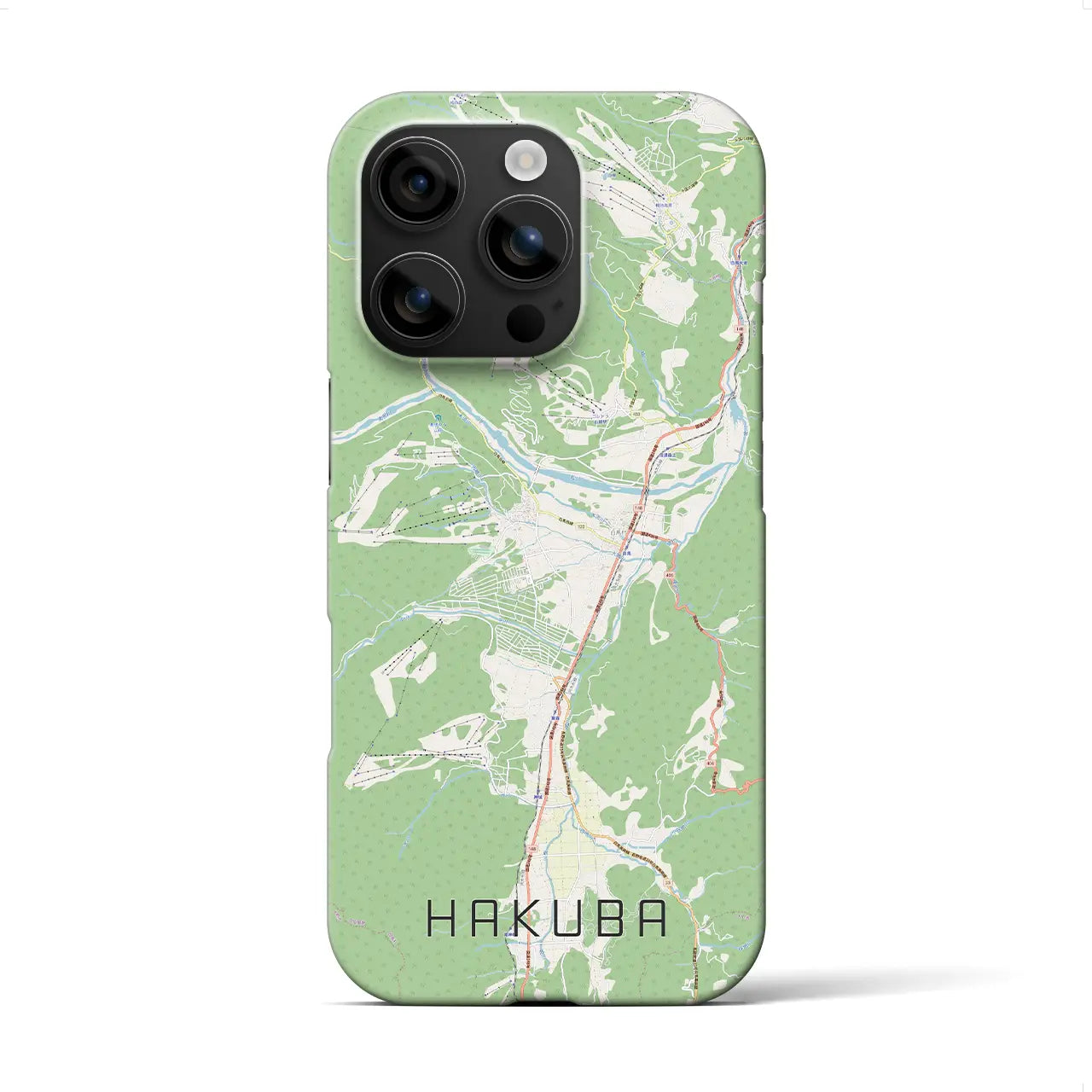 【白馬(長野県)】地図柄iPhoneケース(バックカバータイプ)