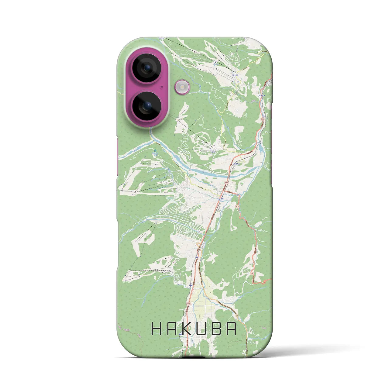 【白馬(長野県)】地図柄iPhoneケース(バックカバータイプ)