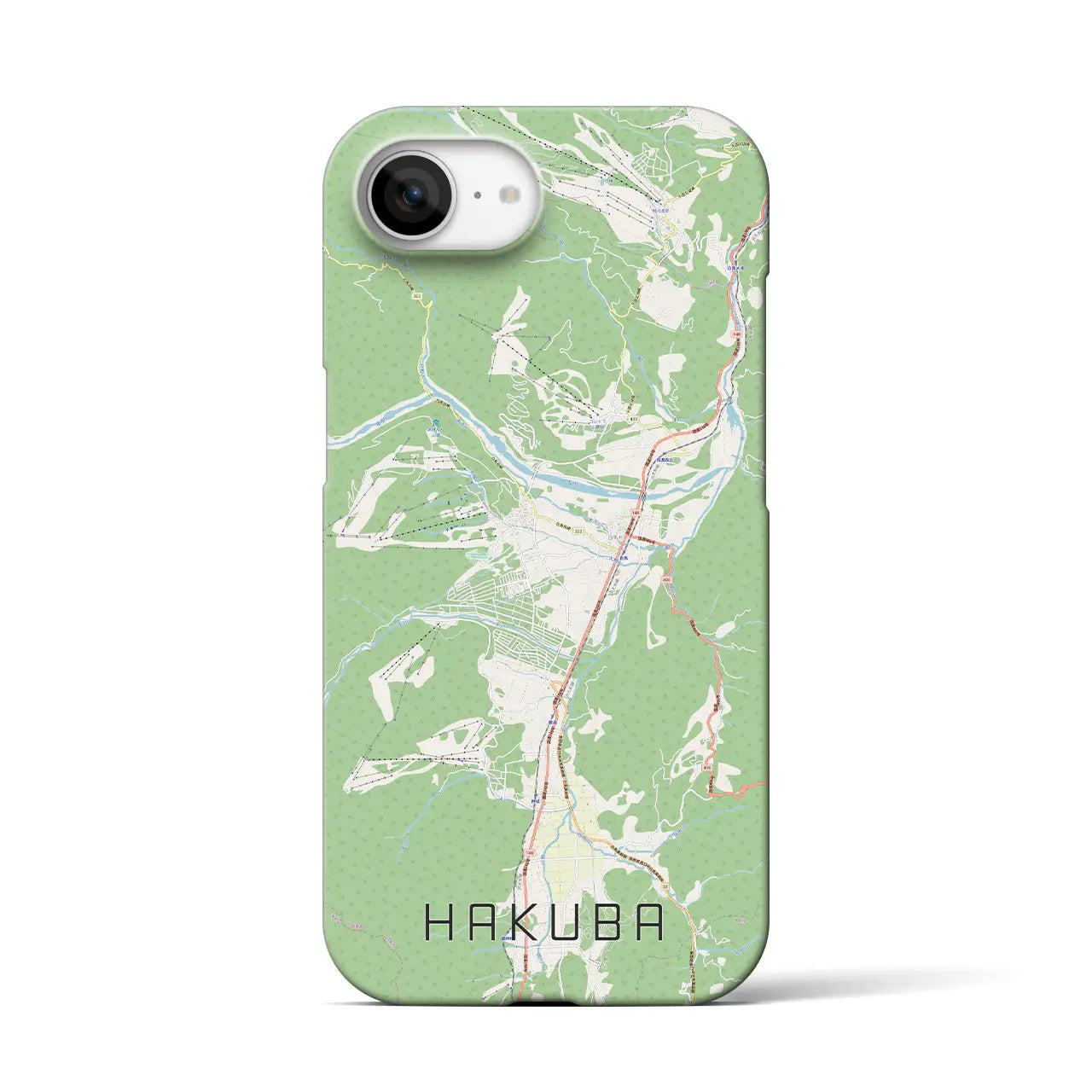 【白馬(長野県)】地図柄iPhoneケース(バックカバータイプ)