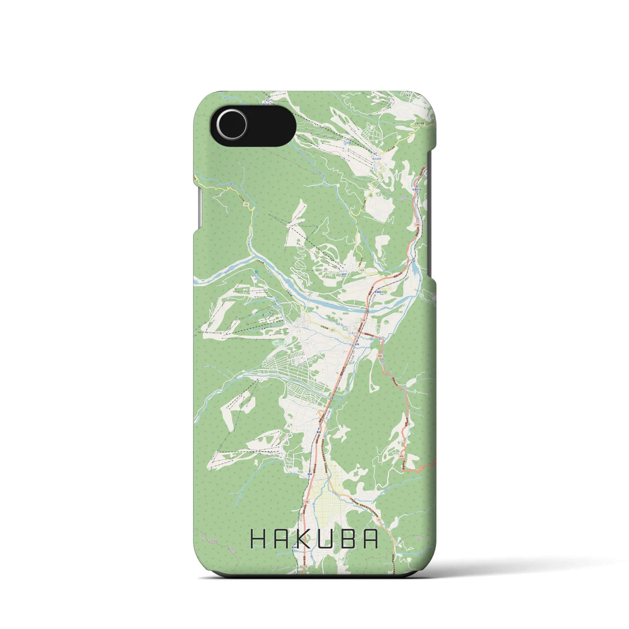 【白馬(長野県)】地図柄iPhoneケース(バックカバータイプ)