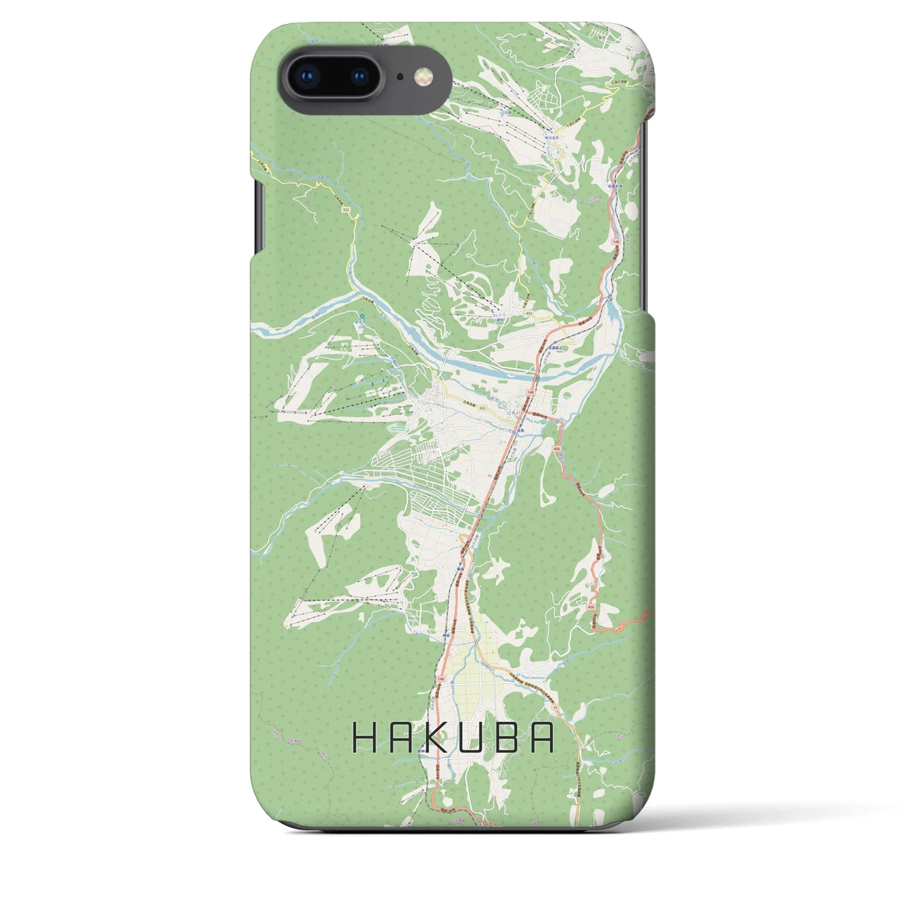 【白馬(長野県)】地図柄iPhoneケース(バックカバータイプ)