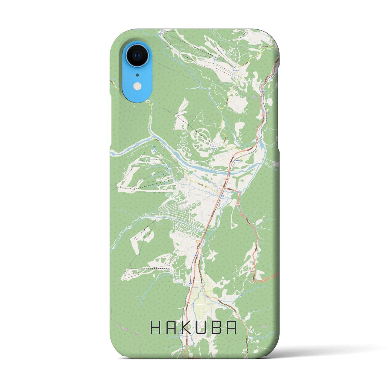 【白馬(長野県)】地図柄iPhoneケース(バックカバータイプ)