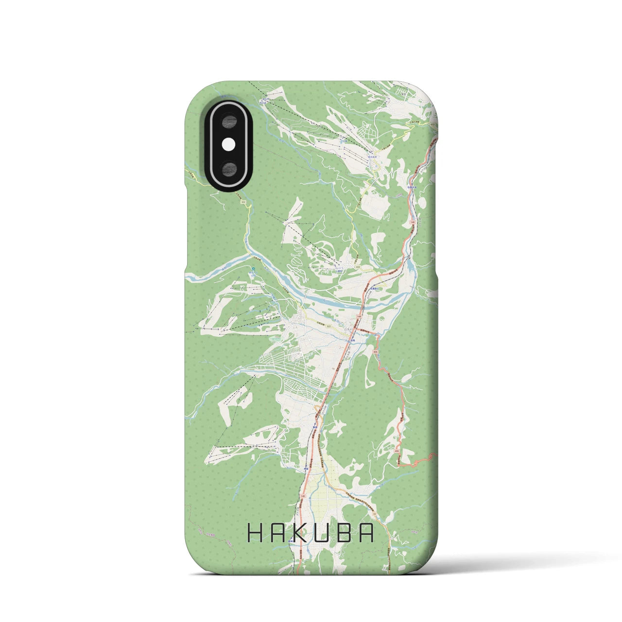 【白馬(長野県)】地図柄iPhoneケース(バックカバータイプ)