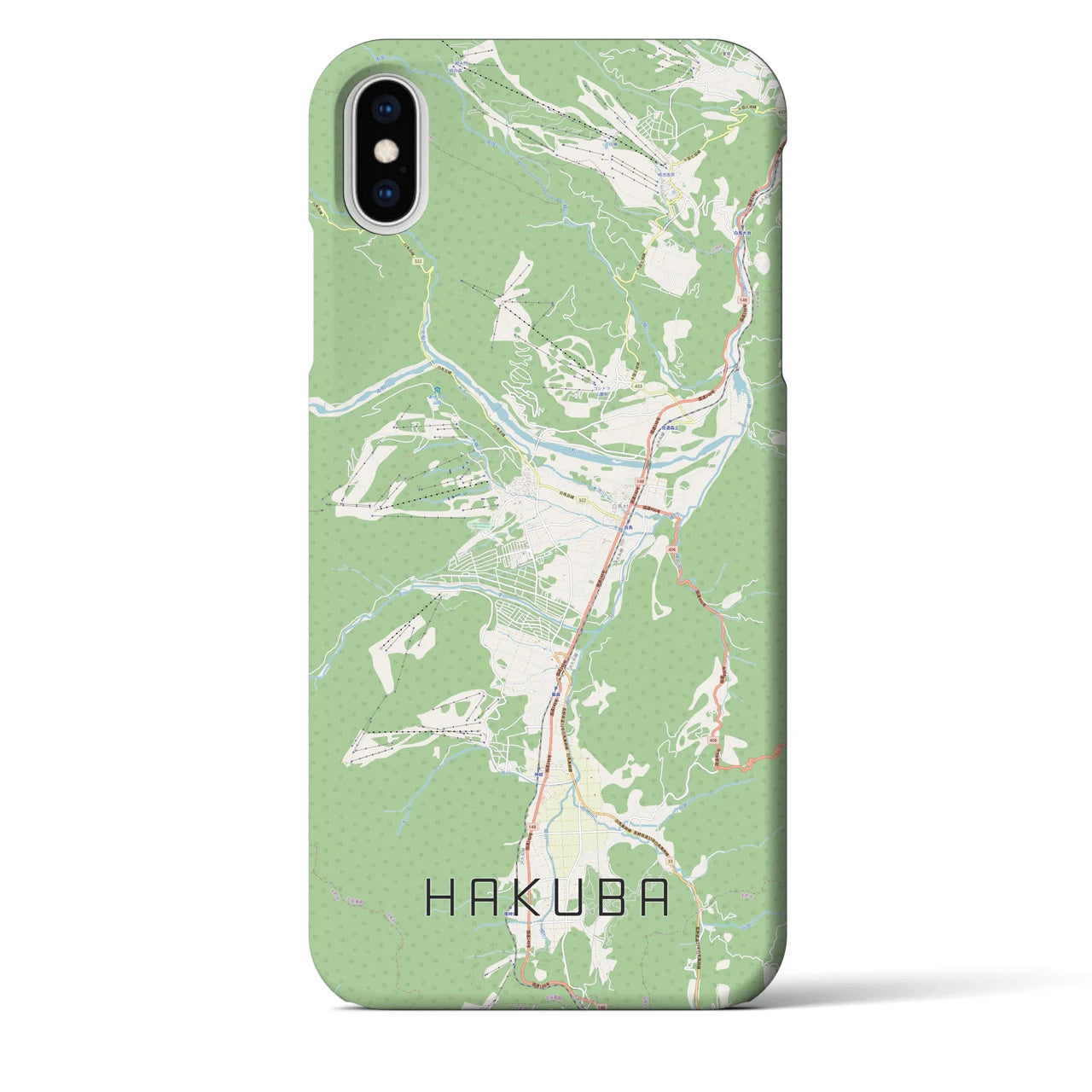 【白馬(長野県)】地図柄iPhoneケース(バックカバータイプ)