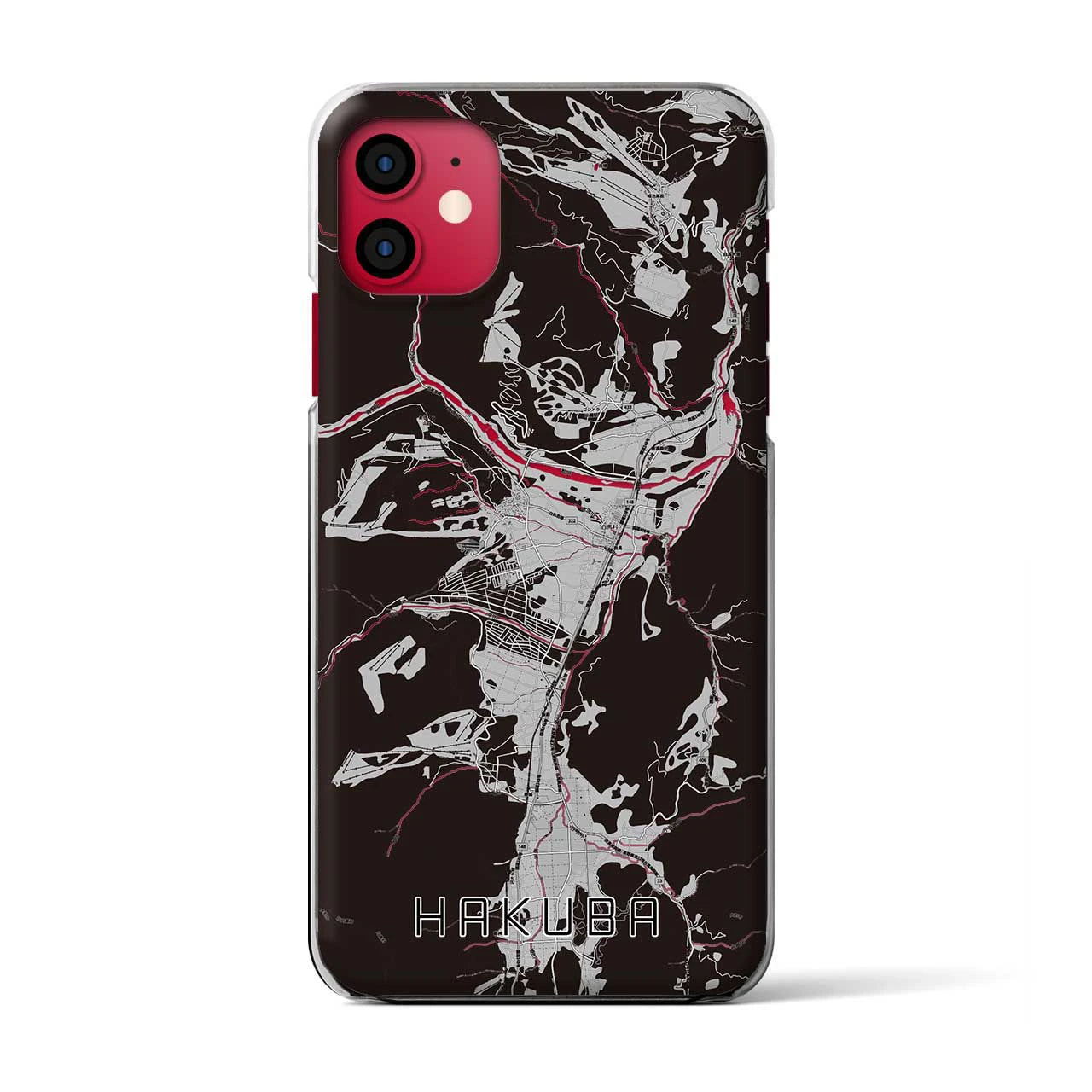 【白馬(長野県)】地図柄iPhoneケース(クリアタイプ)