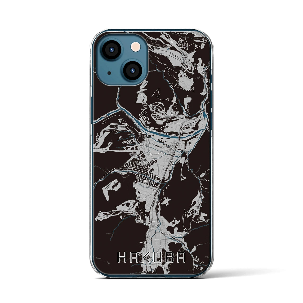 【白馬(長野県)】地図柄iPhoneケース(クリアタイプ)