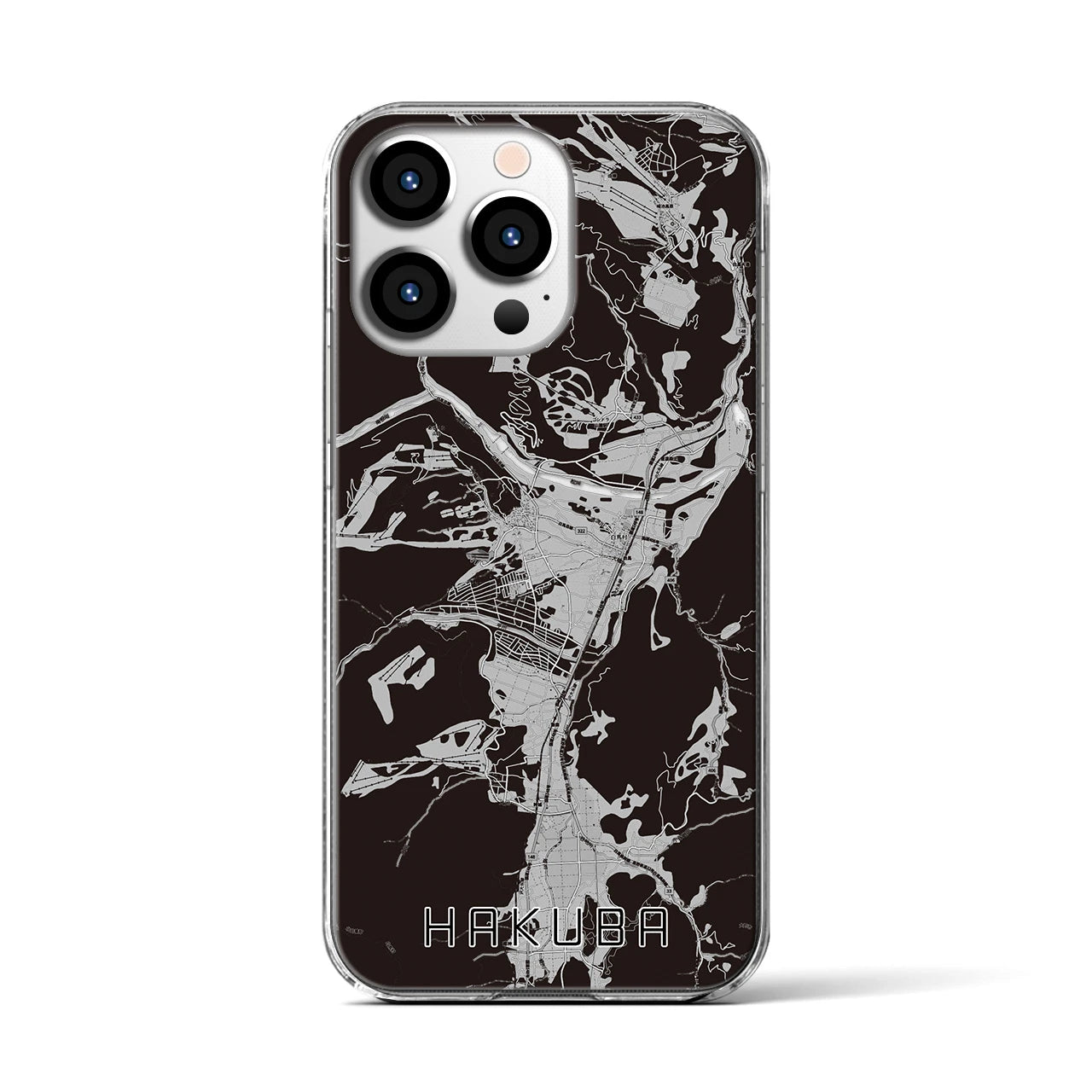 【白馬(長野県)】地図柄iPhoneケース(クリアタイプ)