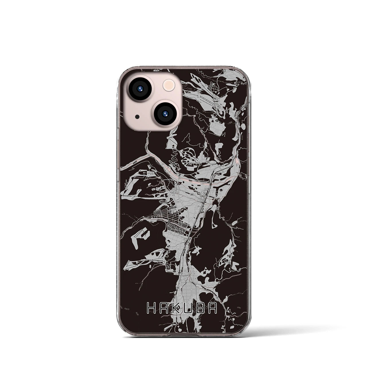 【白馬(長野県)】地図柄iPhoneケース(クリアタイプ)