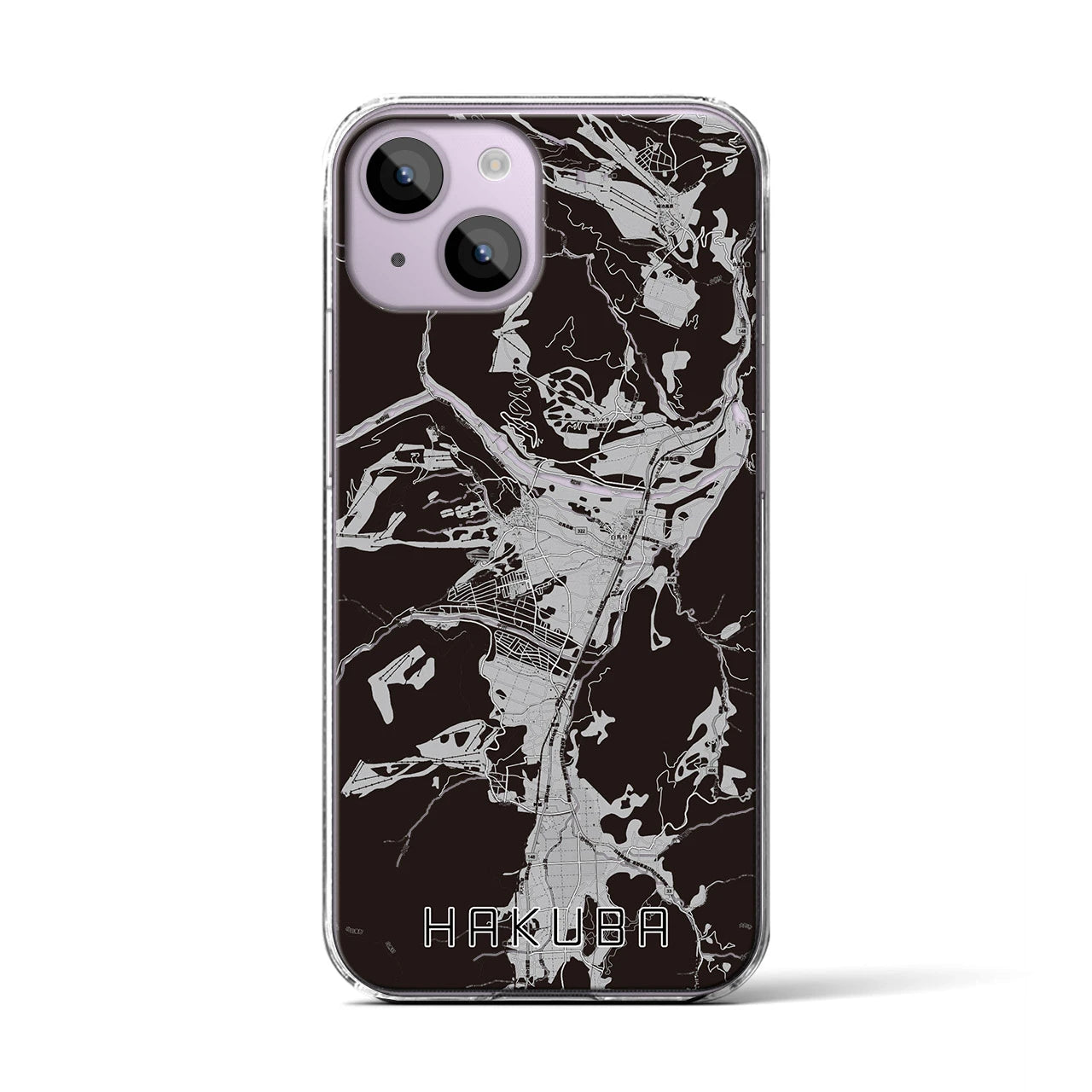 【白馬(長野県)】地図柄iPhoneケース(クリアタイプ)