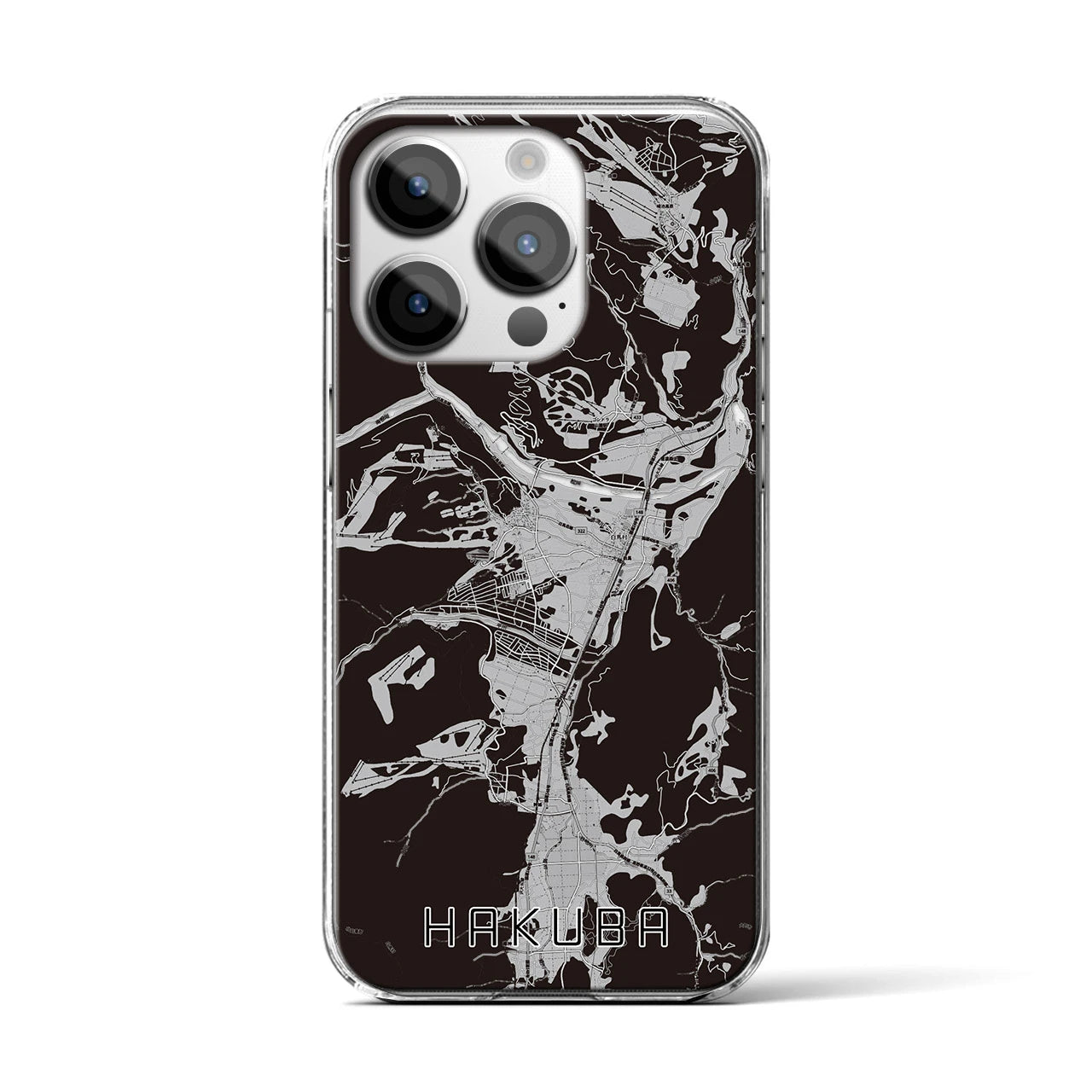 【白馬(長野県)】地図柄iPhoneケース(クリアタイプ)