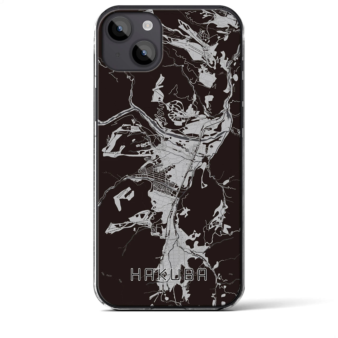 【白馬(長野県)】地図柄iPhoneケース(クリアタイプ)