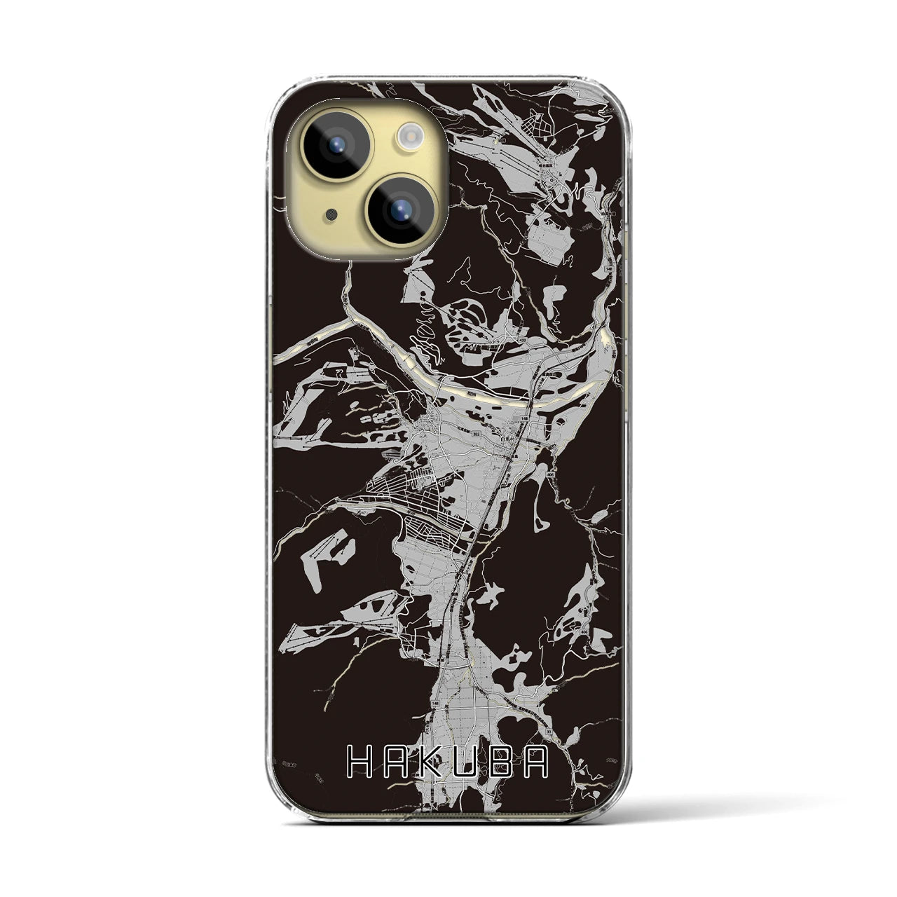 【白馬(長野県)】地図柄iPhoneケース(クリアタイプ)