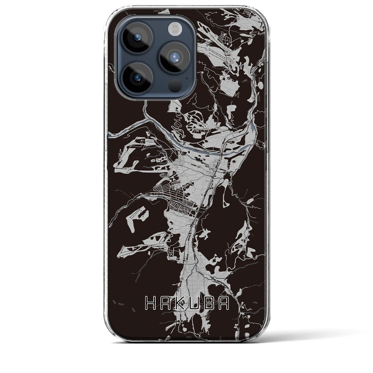 【白馬(長野県)】地図柄iPhoneケース(クリアタイプ)