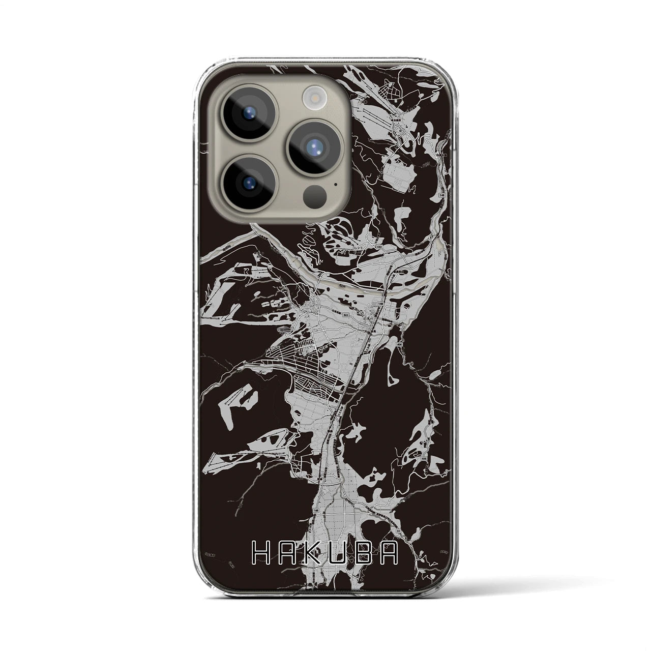 【白馬(長野県)】地図柄iPhoneケース(クリアタイプ)