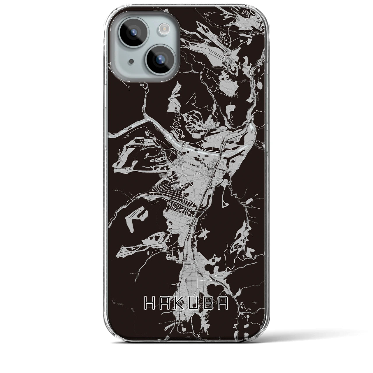 【白馬(長野県)】地図柄iPhoneケース(クリアタイプ)