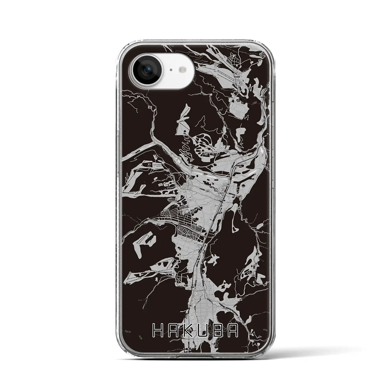 【白馬(長野県)】地図柄iPhoneケース(クリアタイプ)