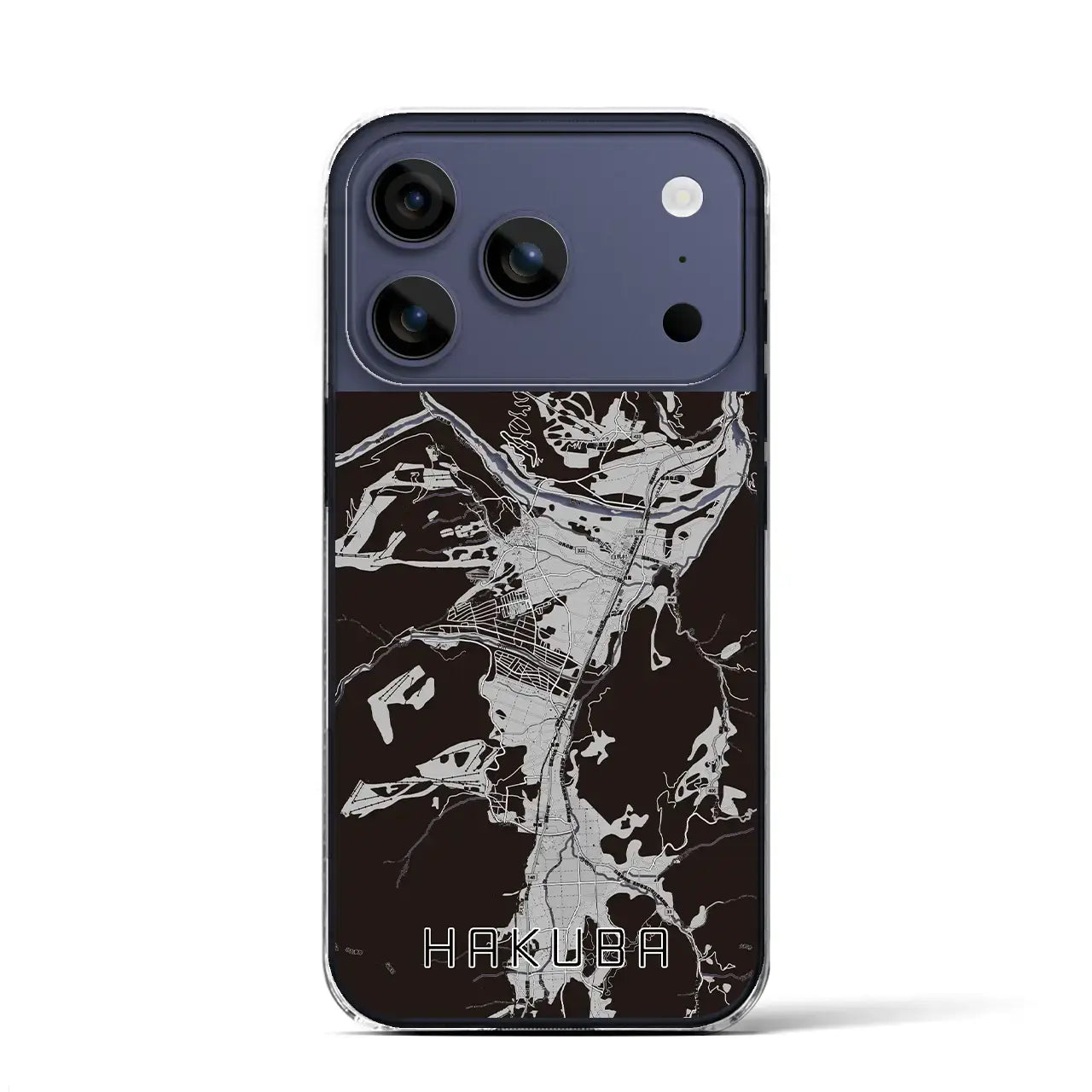 【白馬(長野県)】地図柄iPhoneケース(クリアタイプ)