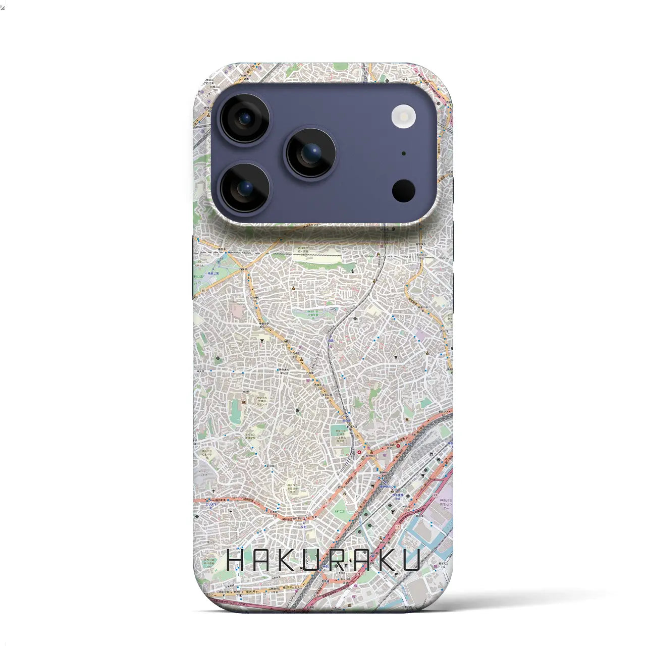 【白楽(神奈川県)】地図柄iPhoneケース(バックカバータイプ)ナチュラル・iPhone 17 Pro Max 用