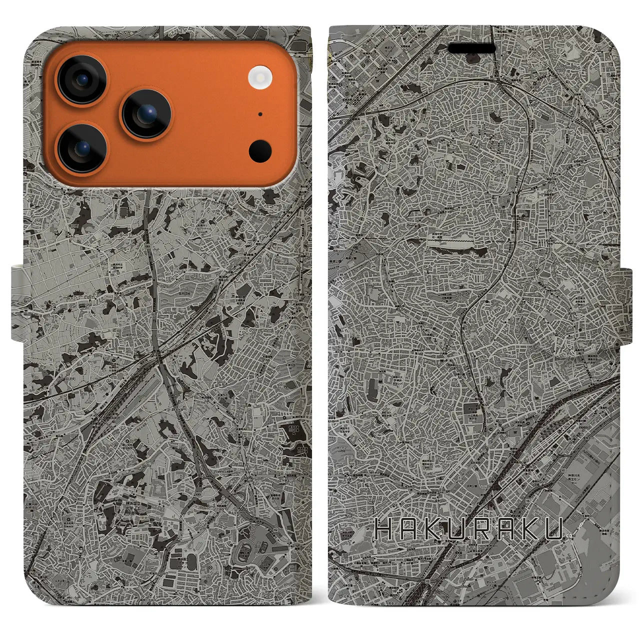 【白楽(神奈川県)】地図柄iPhoneケース(手帳タイプ)