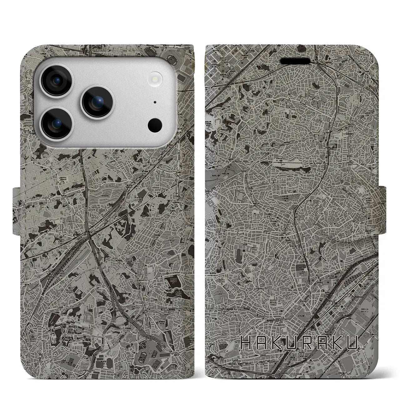 【白楽(神奈川県)】地図柄iPhoneケース(手帳タイプ)