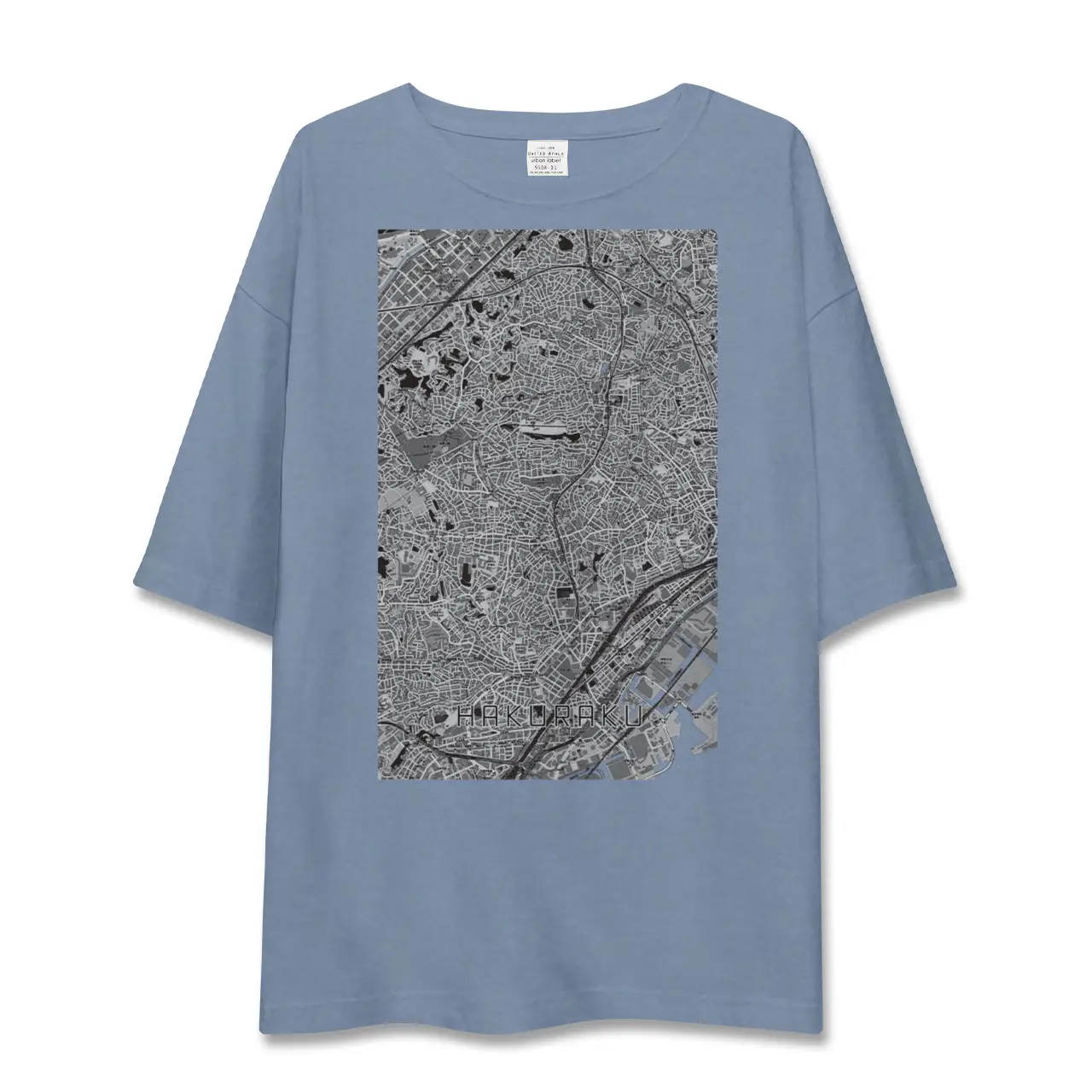 【白楽(神奈川県)】地図柄ビッグシルエットTシャツ