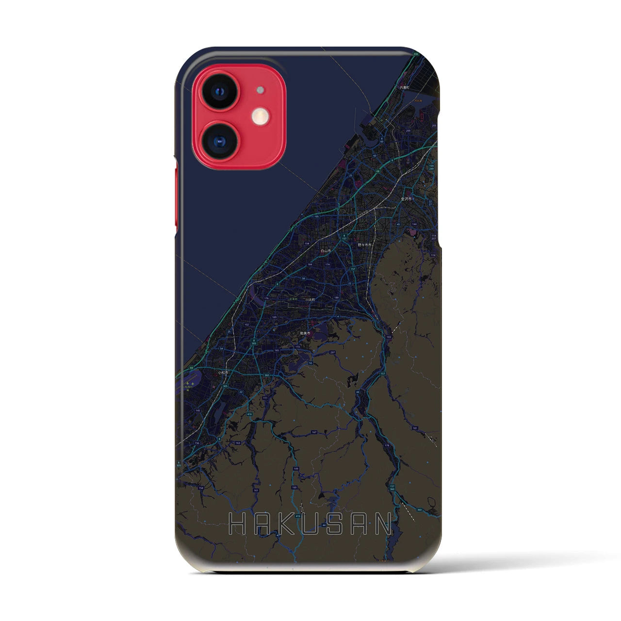 【白山(石川県)】地図柄iPhoneケース(バックカバータイプ)