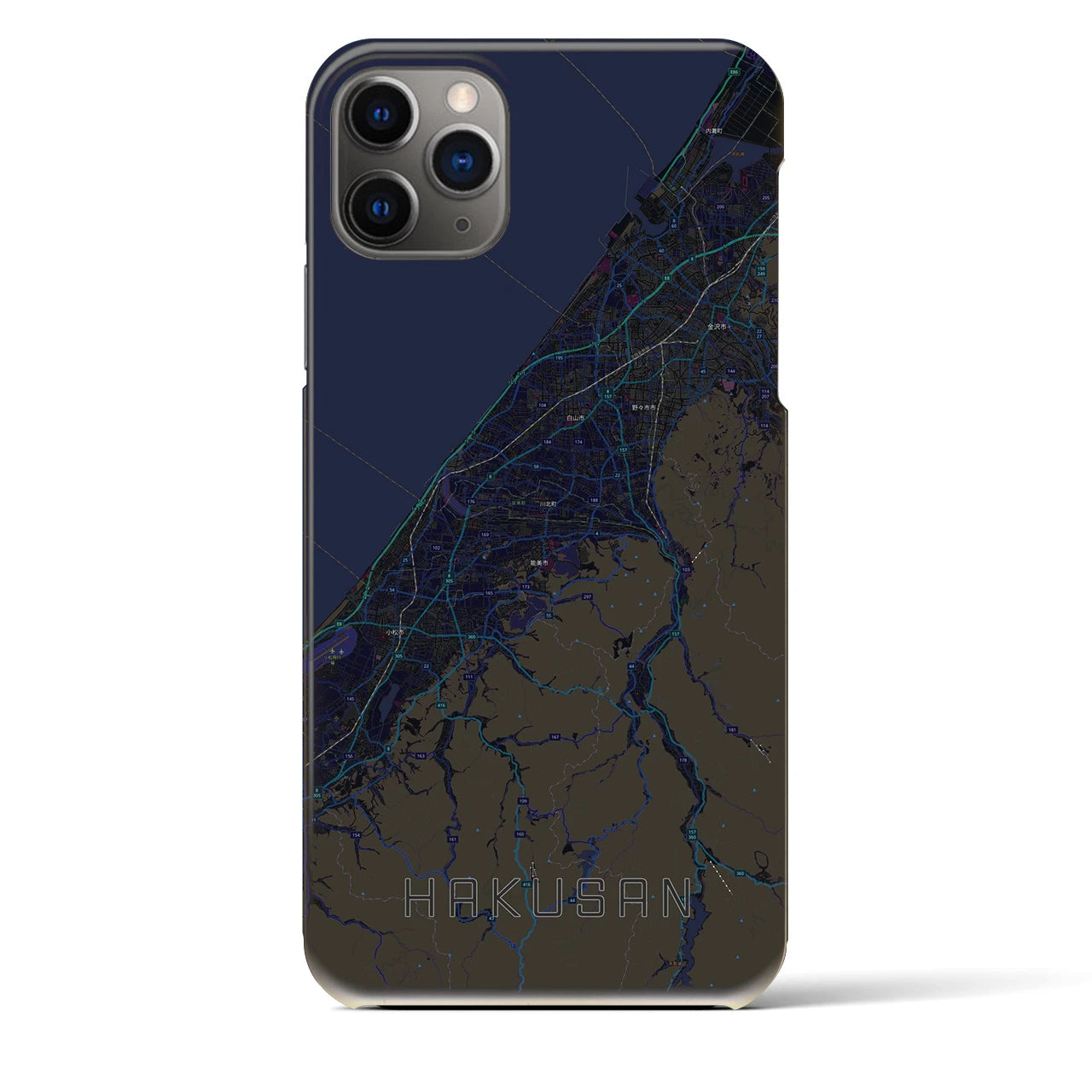 【白山(石川県)】地図柄iPhoneケース(バックカバータイプ)