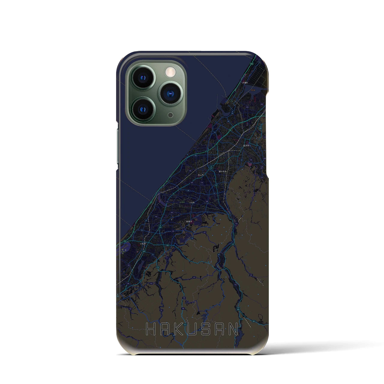 【白山(石川県)】地図柄iPhoneケース(バックカバータイプ)