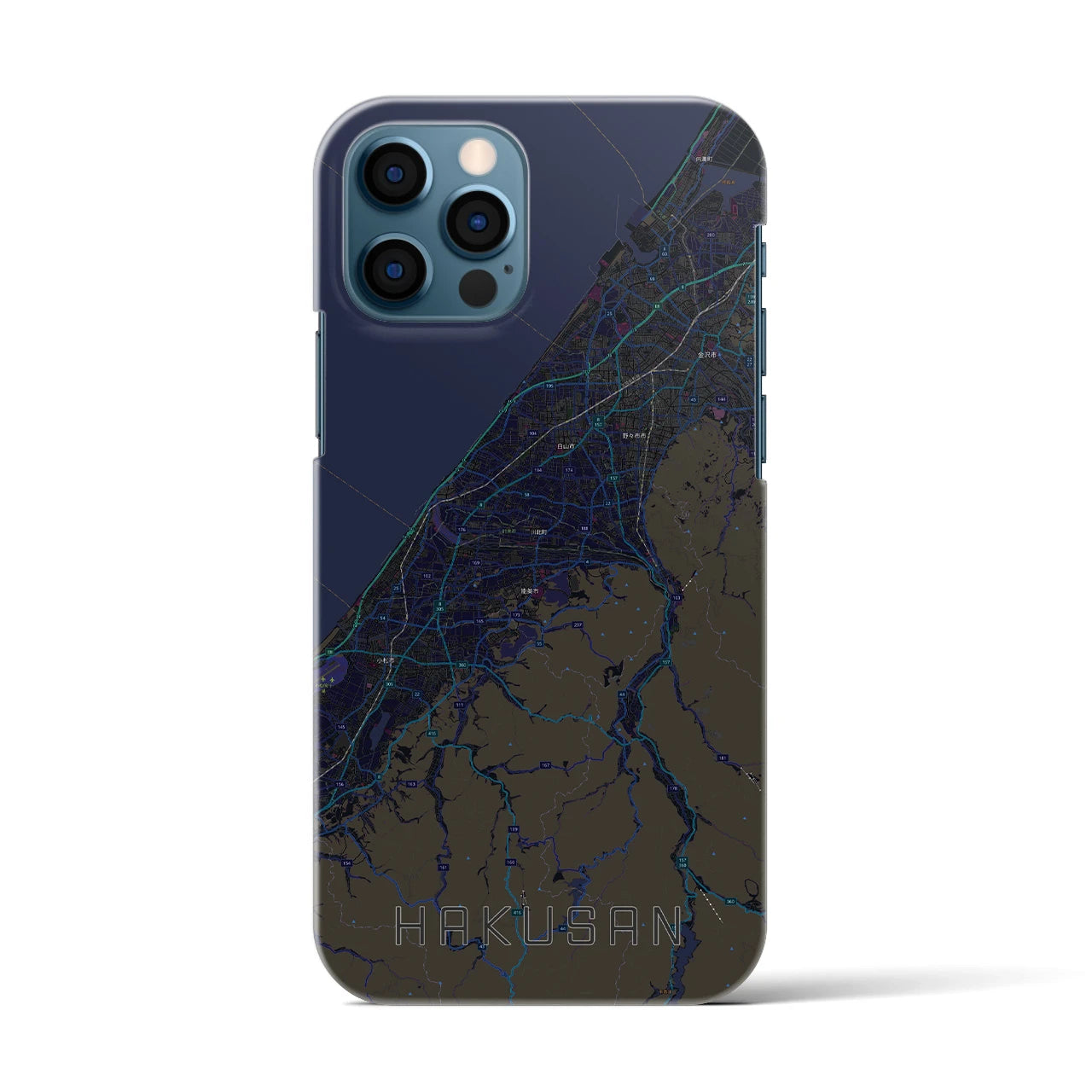 【白山(石川県)】地図柄iPhoneケース(バックカバータイプ)