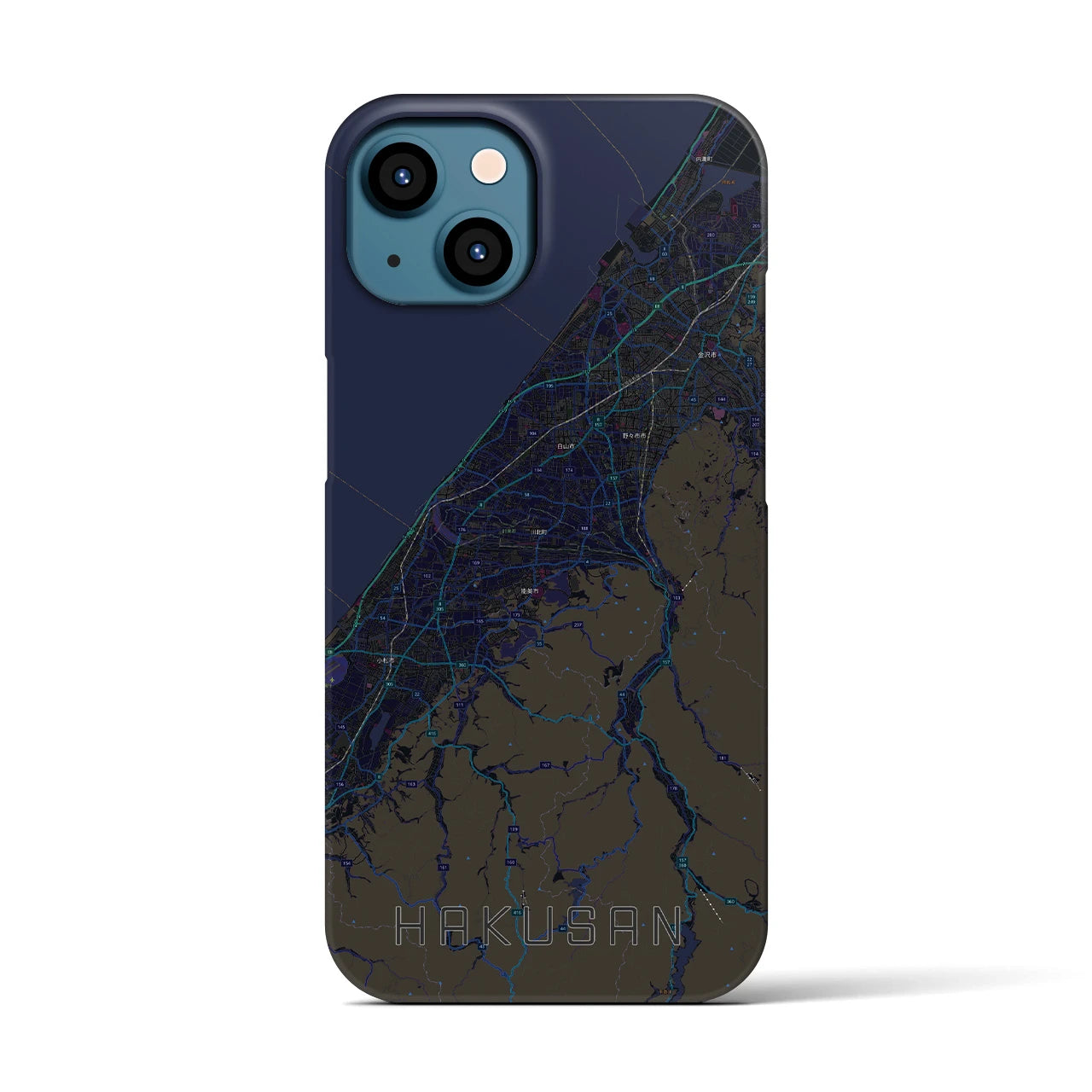 【白山(石川県)】地図柄iPhoneケース(バックカバータイプ)