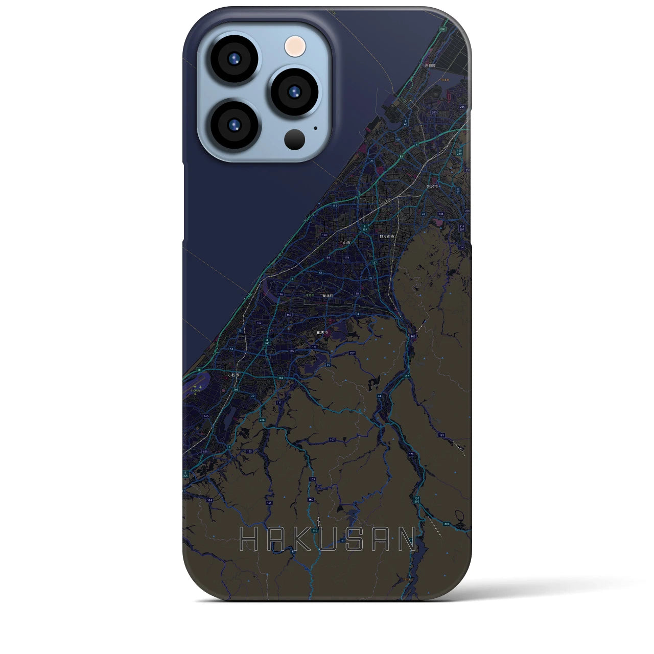 【白山(石川県)】地図柄iPhoneケース(バックカバータイプ)