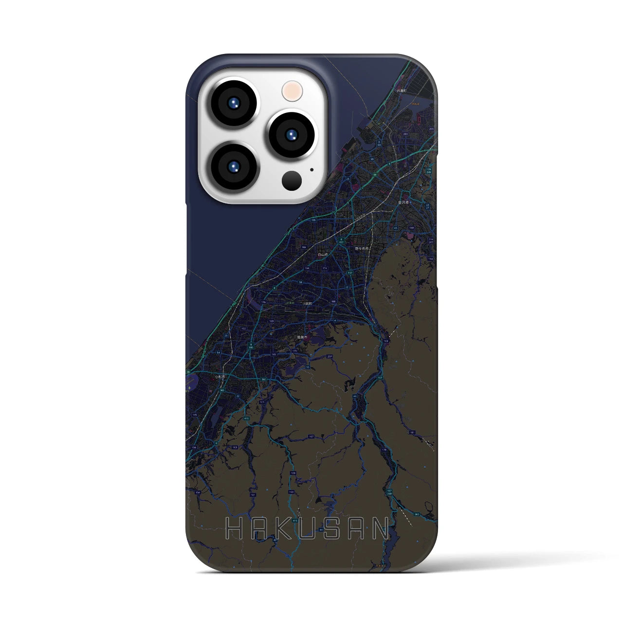 【白山(石川県)】地図柄iPhoneケース(バックカバータイプ)