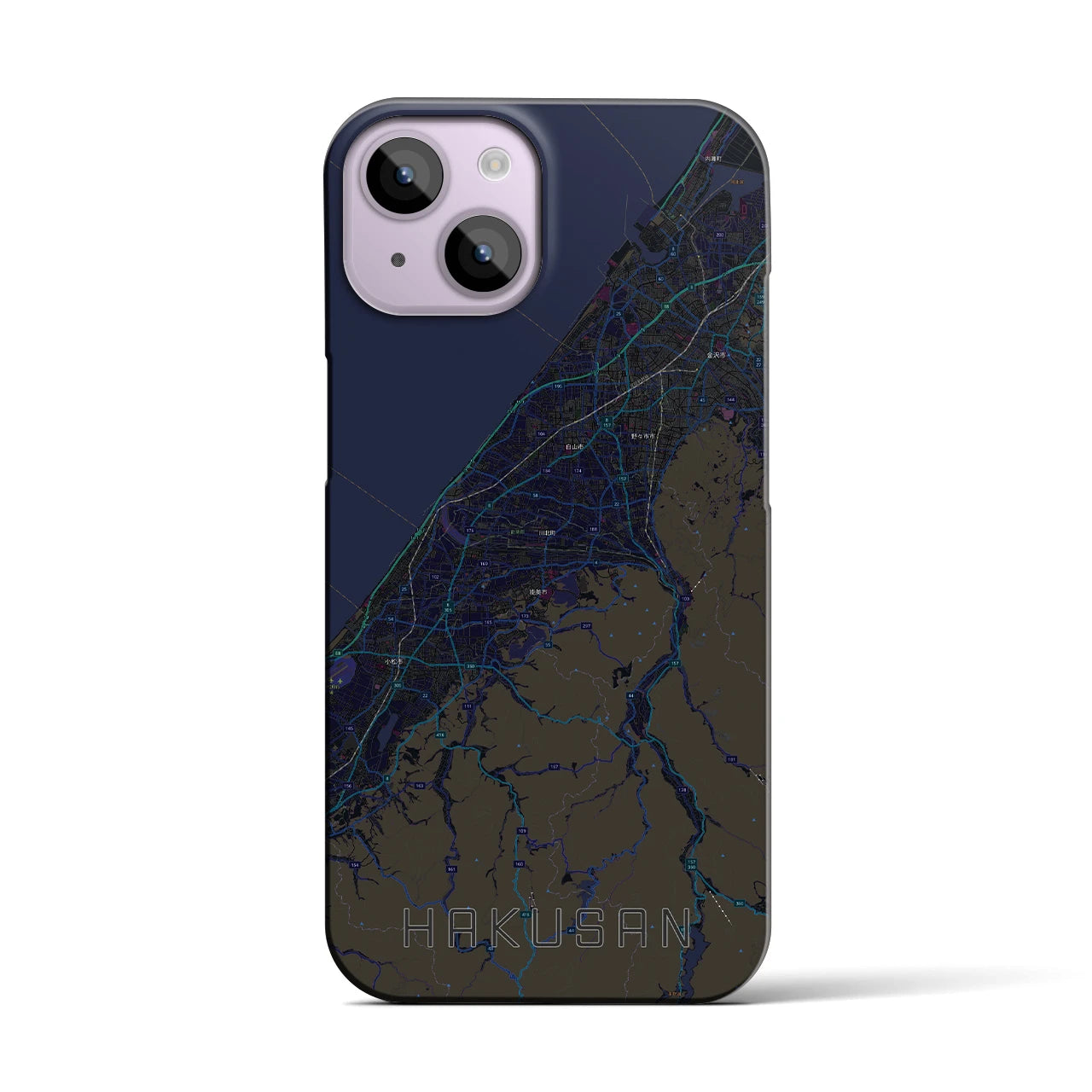 【白山(石川県)】地図柄iPhoneケース(バックカバータイプ)