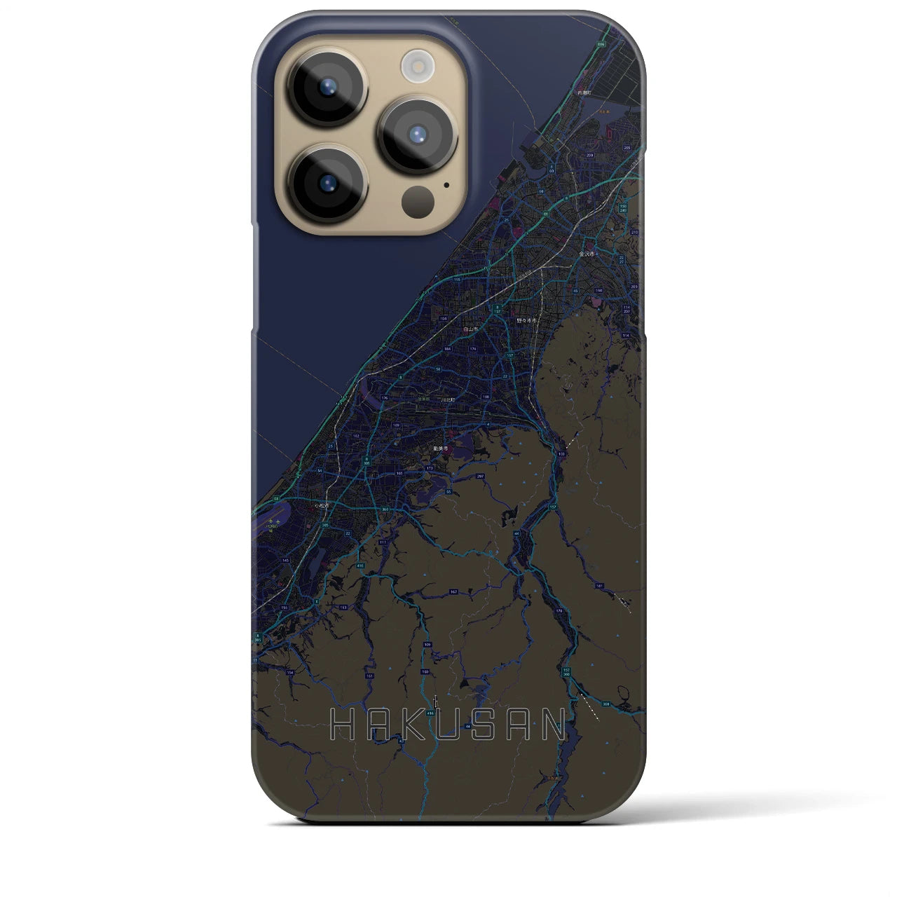 【白山(石川県)】地図柄iPhoneケース(バックカバータイプ)