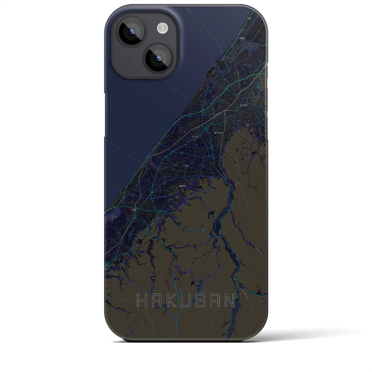 【白山(石川県)】地図柄iPhoneケース(バックカバータイプ)