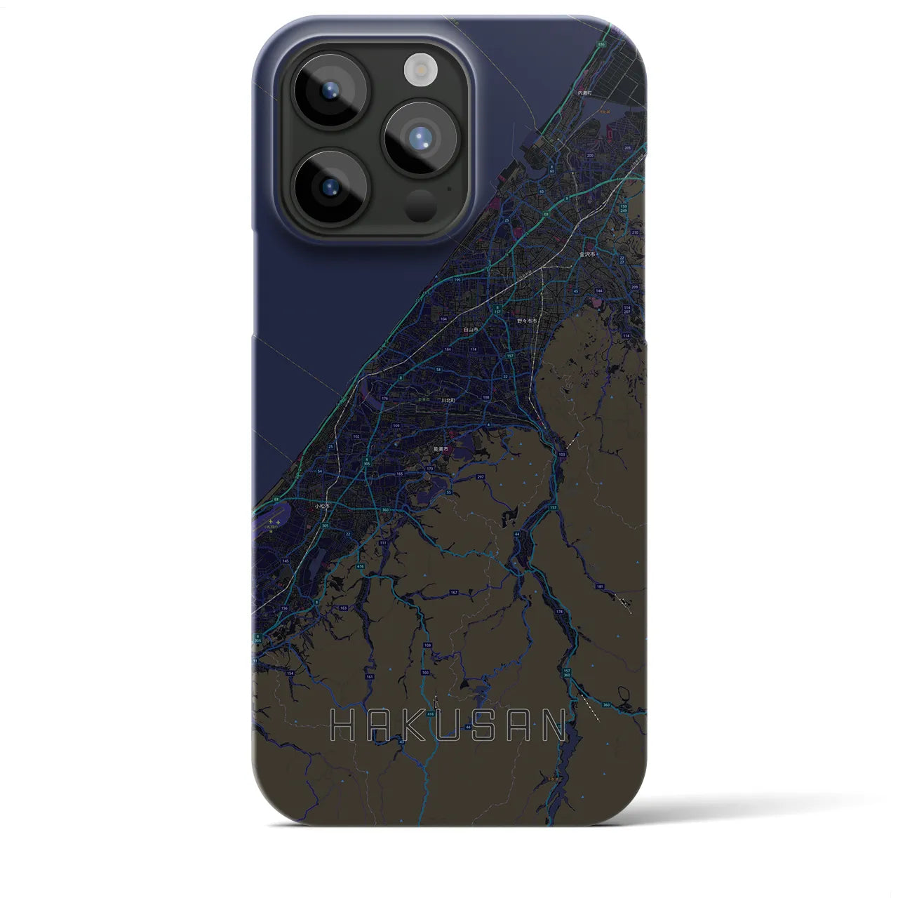 【白山(石川県)】地図柄iPhoneケース(バックカバータイプ)