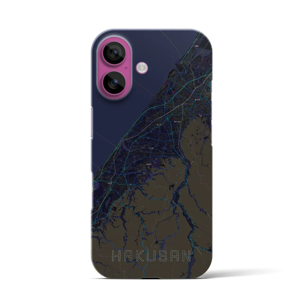 【白山(石川県)】地図柄iPhoneケース(バックカバータイプ)