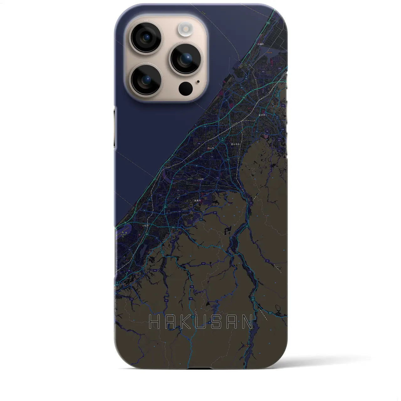 【白山(石川県)】地図柄iPhoneケース(バックカバータイプ)