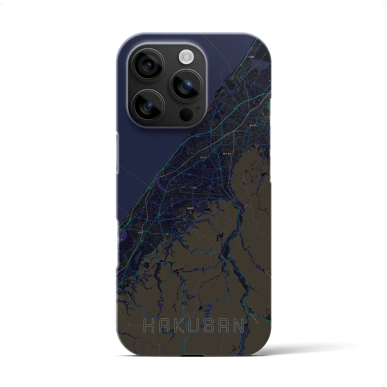 【白山(石川県)】地図柄iPhoneケース(バックカバータイプ)