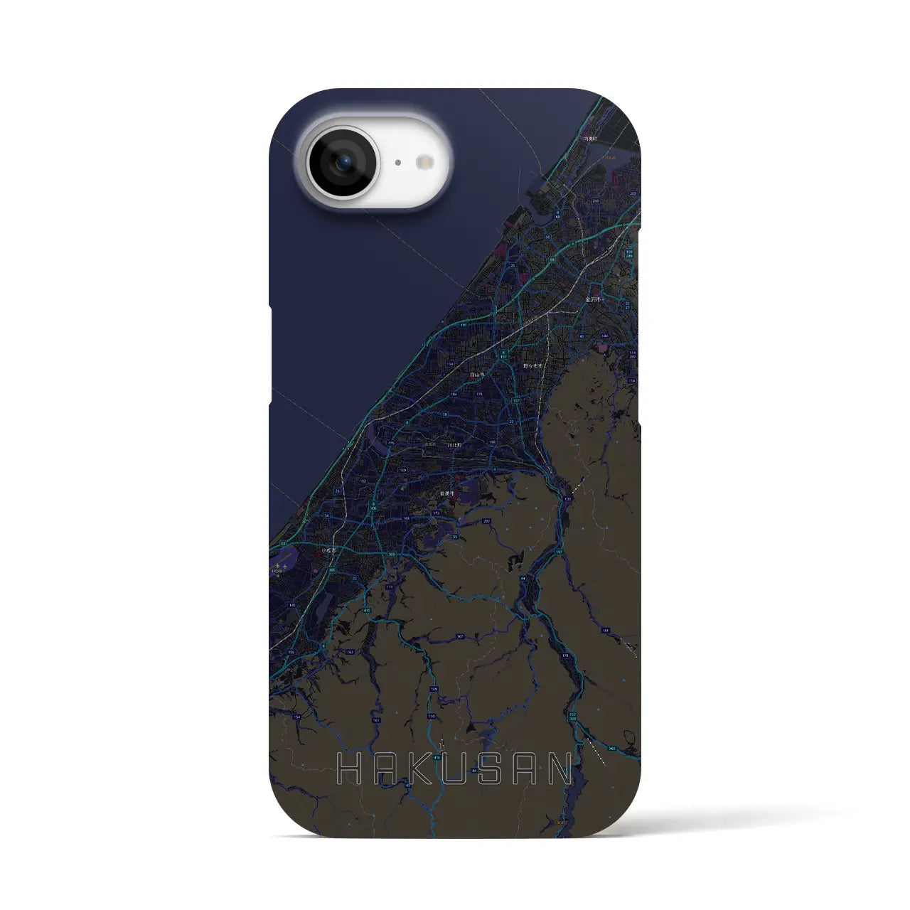 【白山(石川県)】地図柄iPhoneケース(バックカバータイプ)