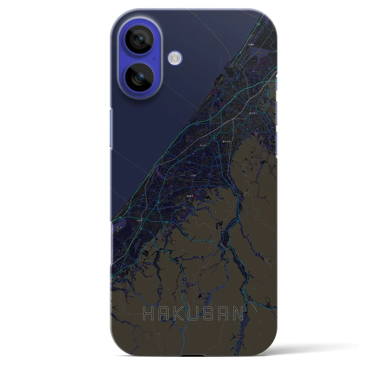 【白山(石川県)】地図柄iPhoneケース(バックカバータイプ)